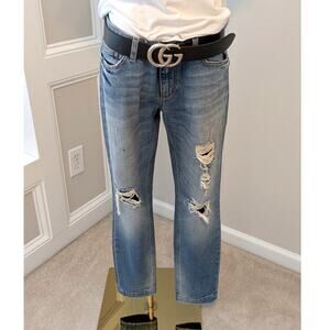 Dolce & Gabbana "Pretty" Distressed Blue Denim Jeans